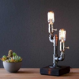 Edison Rustik Ampül Masa Lambası Abajur Anahtarlı