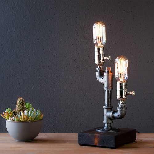 Edison Rustik Ampül Masa Lambası Abajur Anahtarlı Edison Rustik Ampül Masa Lambası Abajur Anahtarlı