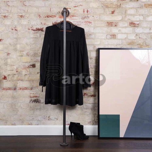 Anemom Elbise Askısı Vintage Tarz Metal Boru Duvar Tipi