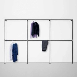 Elbise Askılığı Portmanto Altı Bölümlü Gardrop Duvar Tipi Su Borusu Retro Tarz