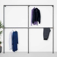Elbise Askılığı Portmanto Dört Bölümlü Gardrop Duvar Tipi Su Borusu Retro Tarz