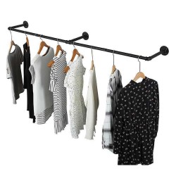 Elbise Giysi Askısı Karbon Çelik Flanş Su Borusu Retro Tarz Elbise Giysi Askısı Karbon Çelik Flanş Su Borusu Retro Tarz