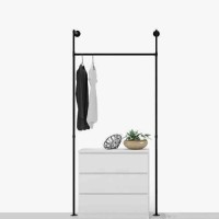 Mağaza Elbise Askısı Vintage Tarz Metal Boru Tek Bölümlü Duvar Tipi Mağaza Elbise Askısı Vintage Tarz Metal Boru Tek Bölümlü Duvar Tipi