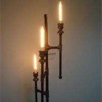 Endüstriyel Boru Üçlü Lambader Gotik Tarz