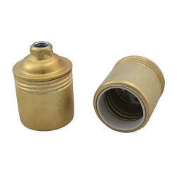 Dekoratif Metal Eskitme E27 Altın Retro Antik Porselen Duy