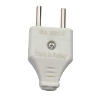 Yassı Beyaz Erkek Fiş Yassı Beyaz Erkek Fiş