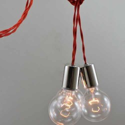 Burgulu Kablo Retro Tarzı Dekoratif Kırmızı 1 mt