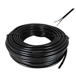 Siyah Yuvarlak Avize Abajur Kablosu 2x0.50 Çok Telli Gerçek Bakır