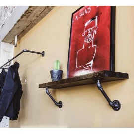Rustik Retro  Boru Raf Ayakları Endüstriyel ve Modern Duvar Rafı